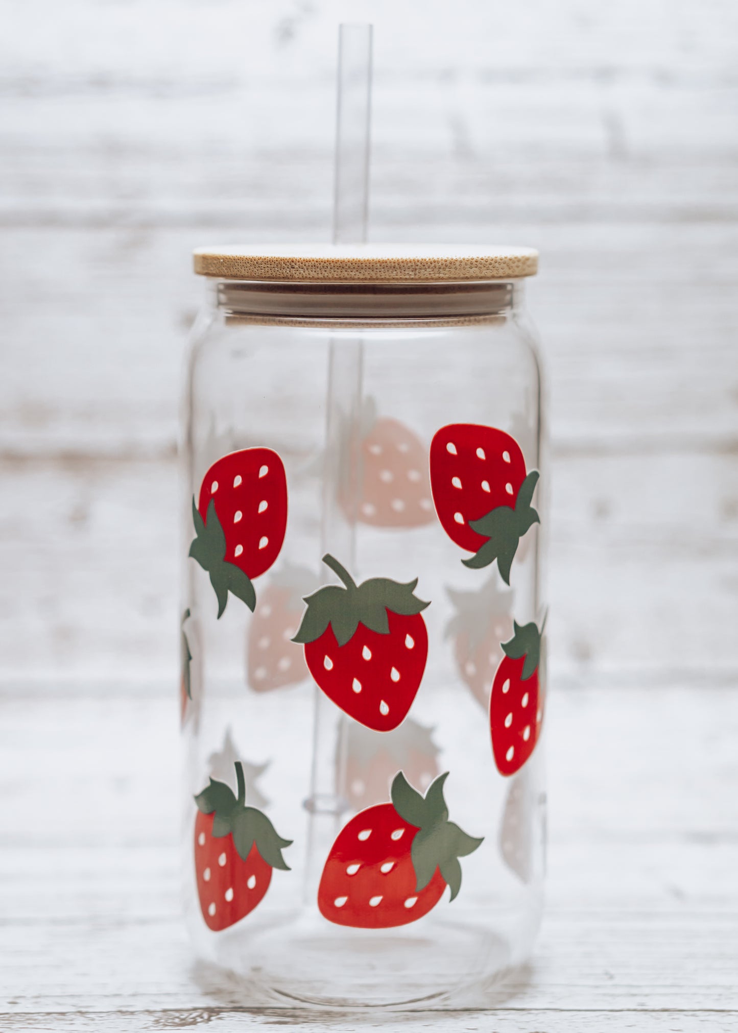 Strawberry Glass Can