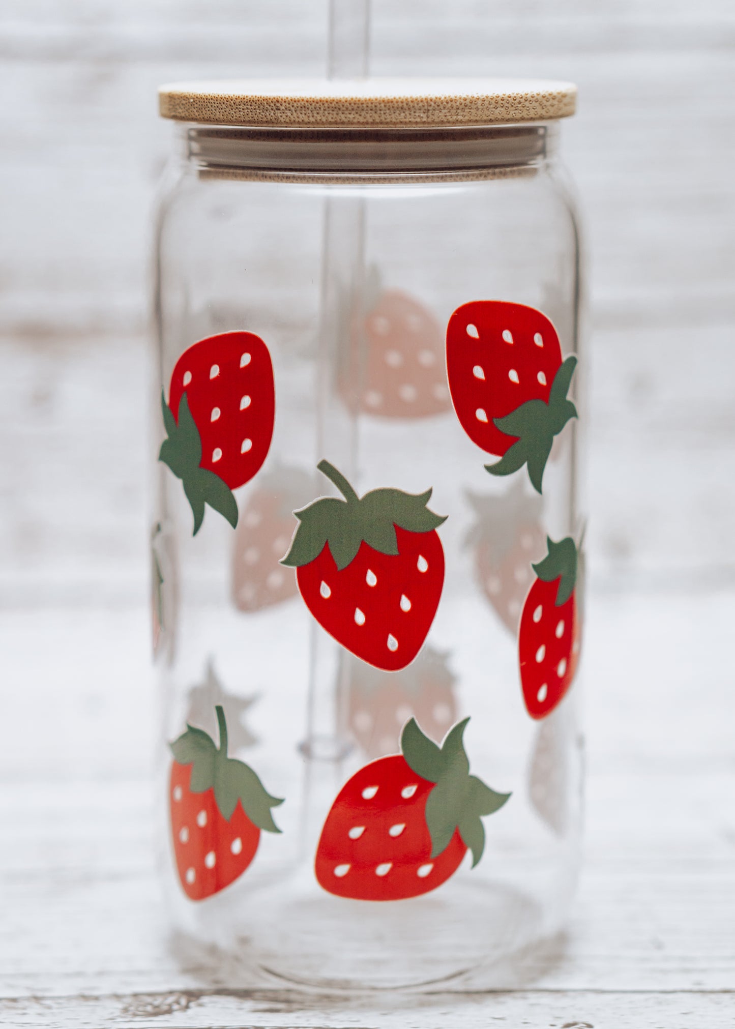 Strawberry Glass Can
