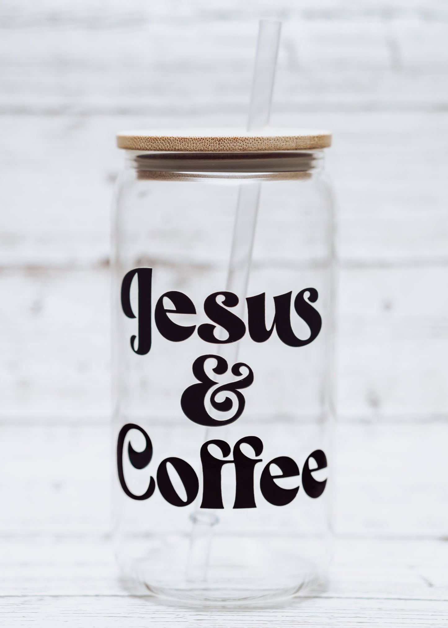Jesus & Coffee Glass Can