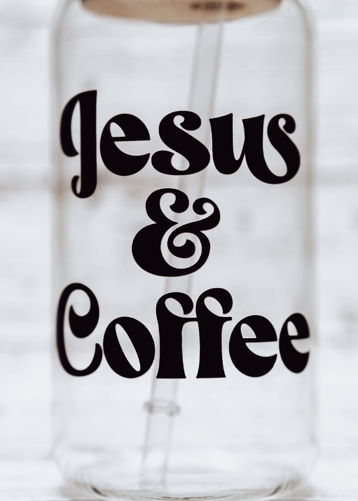 Jesus & Coffee Glass Can